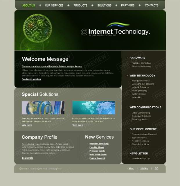 globe web design theme - Internet Technology